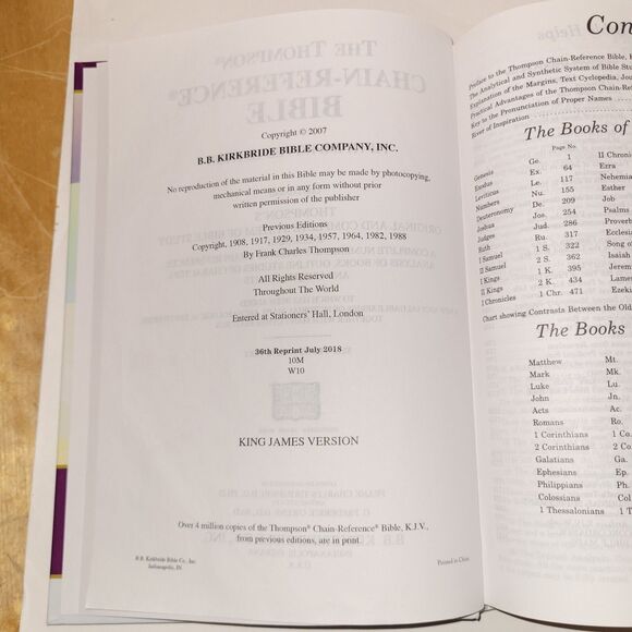 Thompson Chain Reference KJV Bible Kirkbride Style 513 Hardcover Red Letter VGUC - Picture 12 of 13